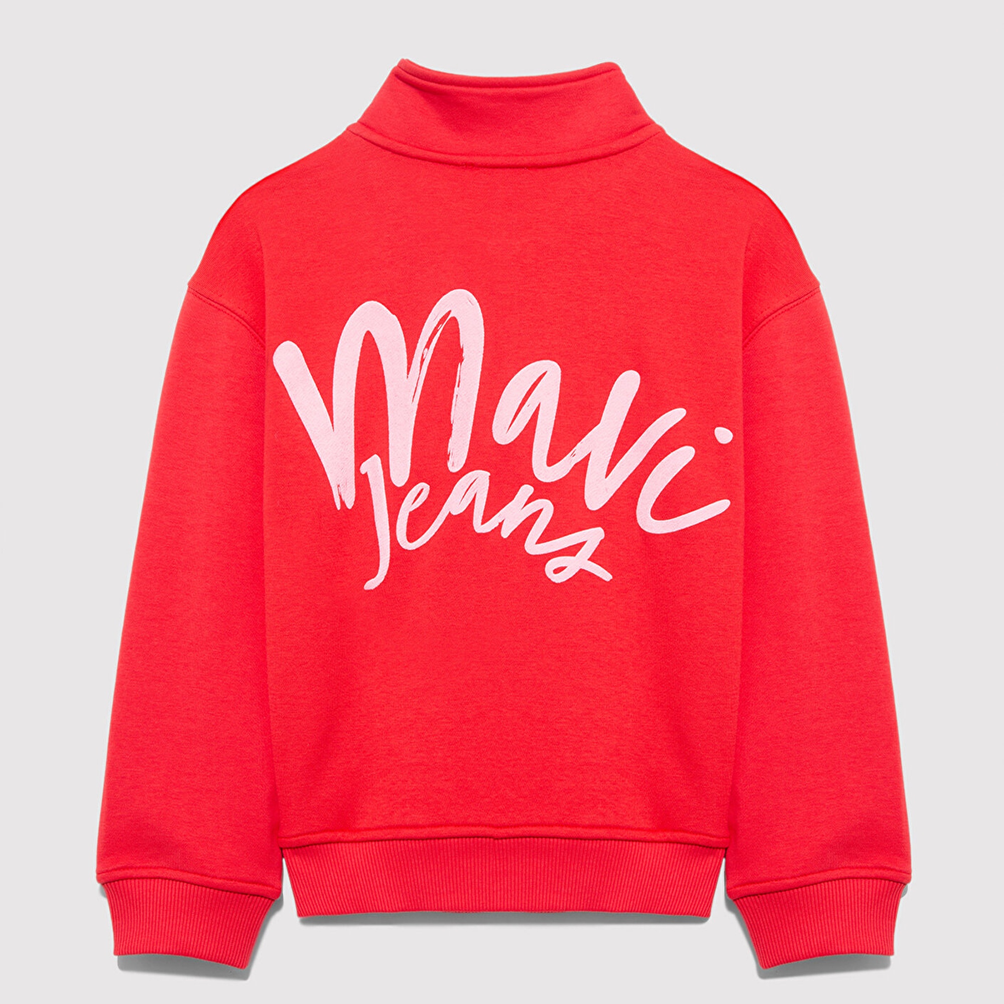 Mavi Yarı Fermuarlı Kırmızı Sweatshirt 7S10175-70478