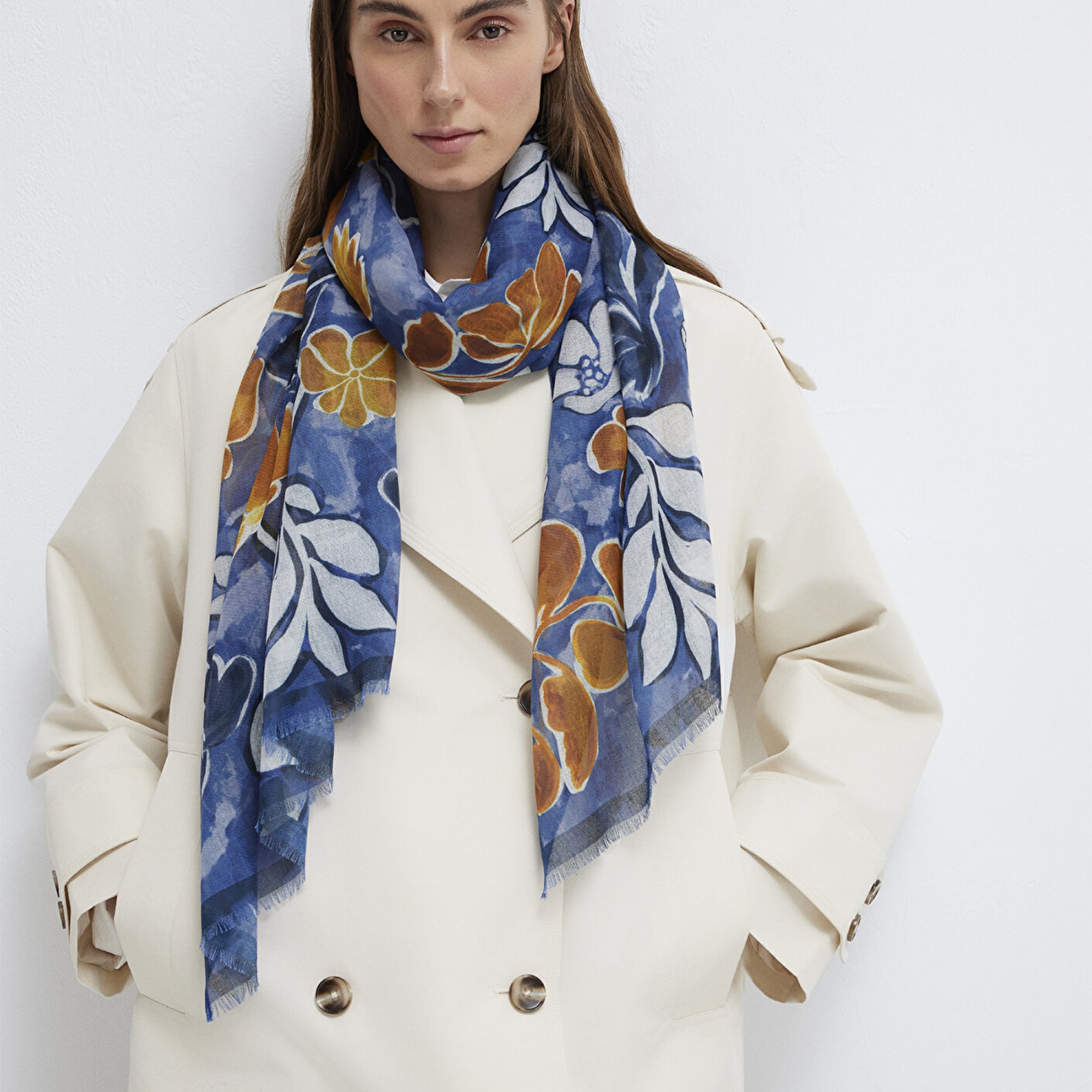 Mavi Desenli Şal 1913852-24367