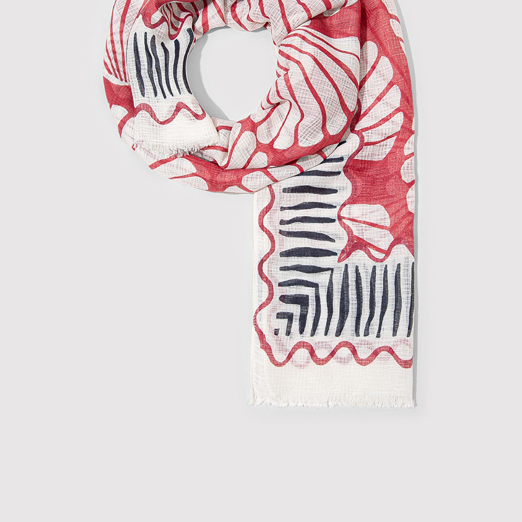 Mavi Desenli Şal 1913848-10076