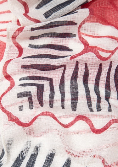  Mavi Desenli Şal 1913848-10076