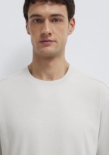  Mavi Gri Basic Tişört Loose Fit / Bol Rahat Kesim 0613466-70077