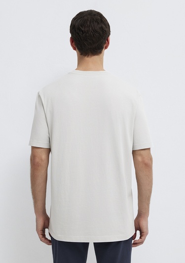  Mavi Gri Basic Tişört Loose Fit / Bol Rahat Kesim 0613466-70077