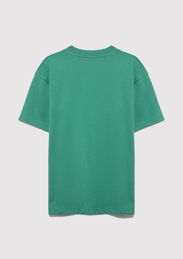  Mavi Mavi Baskılı Yeşil Tişört Loose Fit / Bol Rahat Kesim 6610484-71697