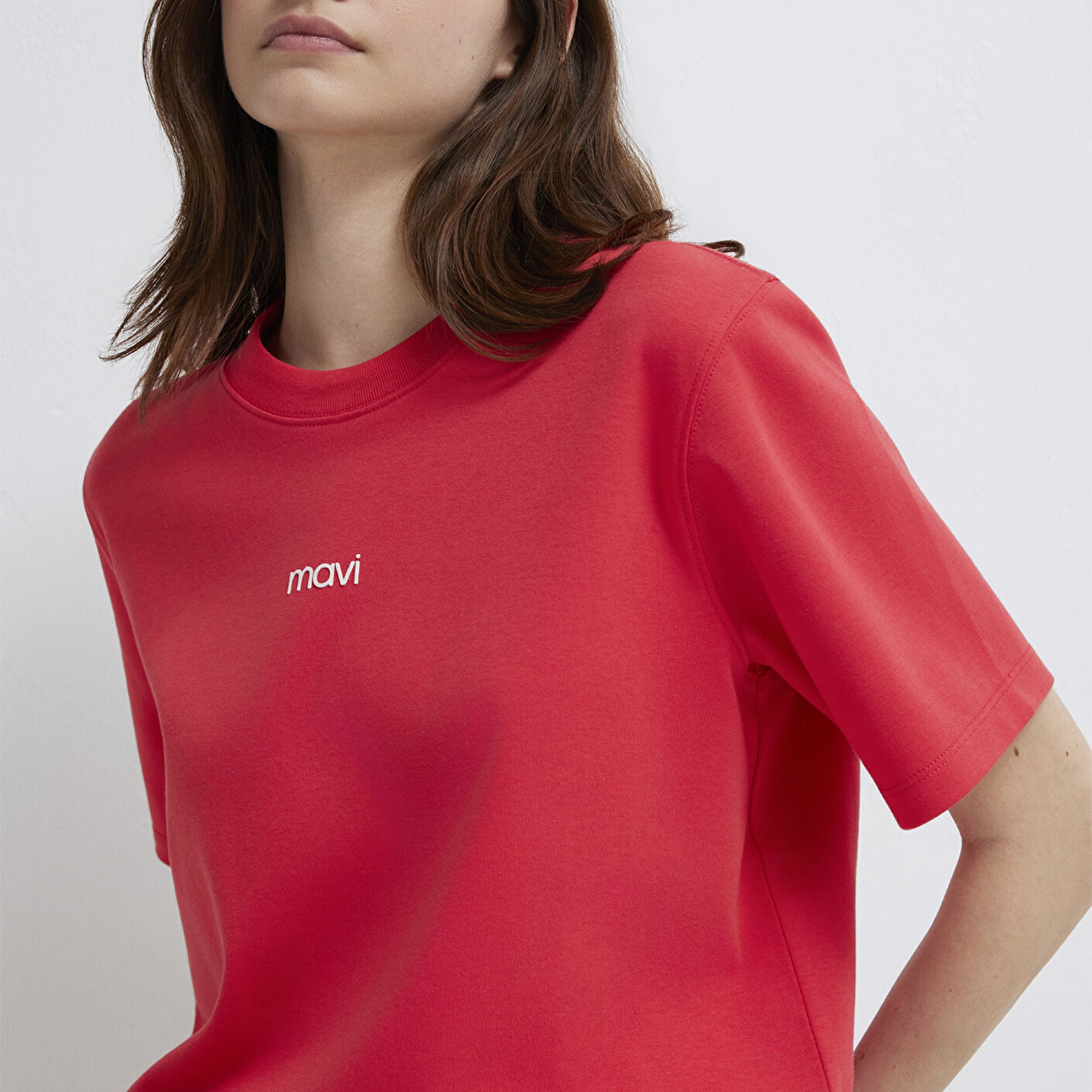 Mavi Mavi Logo Baskılı Kırmızı Tişört Regular Fit / Normal Kesim 1612829-30742