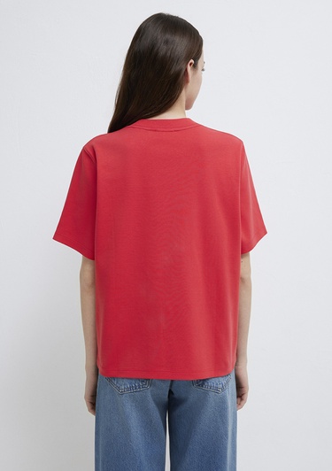  Mavi Mavi Logo Baskılı Kırmızı Tişört Regular Fit / Normal Kesim 1612829-30742