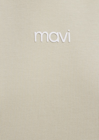  Mavi Mavi Logo Baskılı Bej Tişört Regular Fit / Normal Kesim 1612829-70325