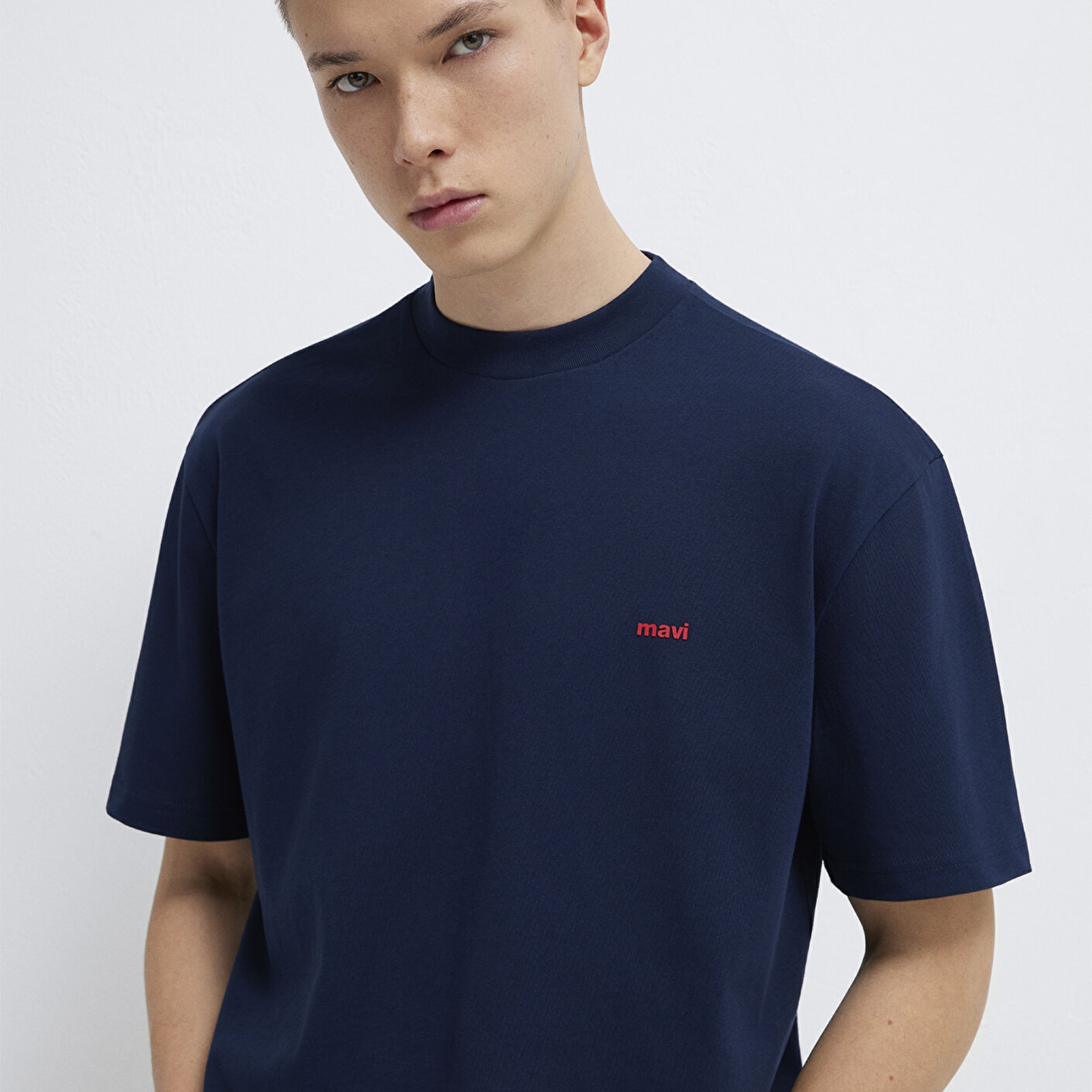 Mavi Mavi Baskılı Lacivert Tişört Loose Fit / Bol Rahat Kesim 0612216-70497