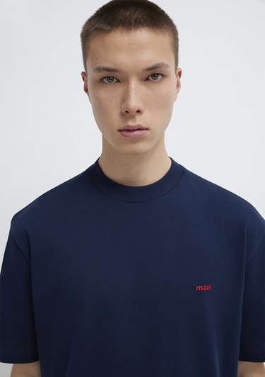  Mavi Mavi Baskılı Lacivert Tişört Loose Fit / Bol Rahat Kesim 0612216-70497