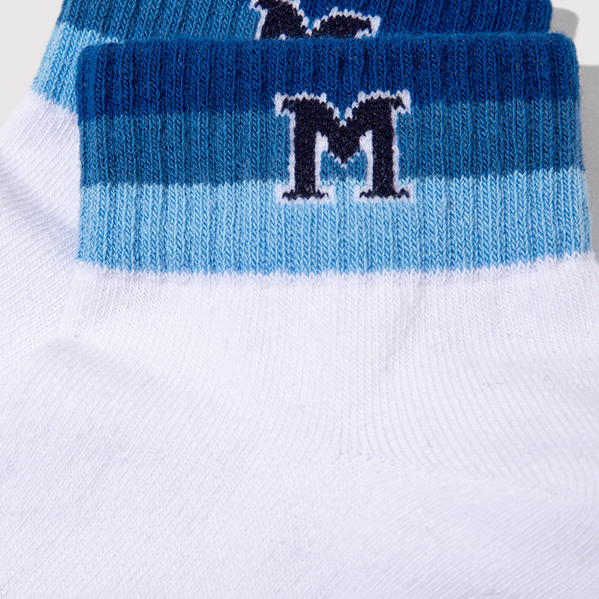 Mavi M Baskılı Beyaz Patik Çorap 1913778-20454