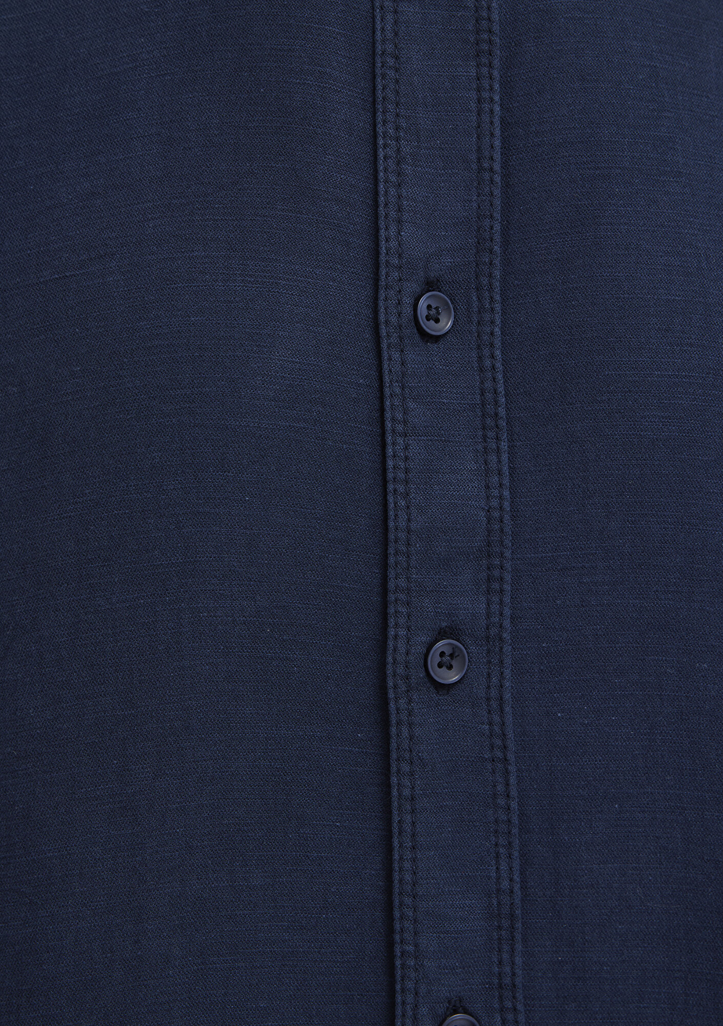  Mavi Keten Karışımlı Lacivert Tencel TM Liyosel Gömlek Regular Fit / Normal Kesim 0211482-70490