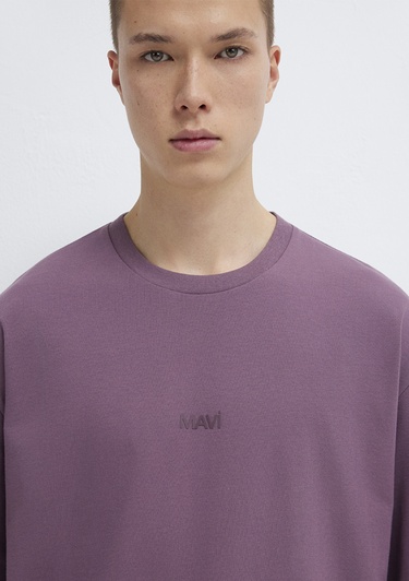  Mavi Mavi Baskılı Mor Tişört Relaxed Fit / Rahat Kesim 0613093-70648