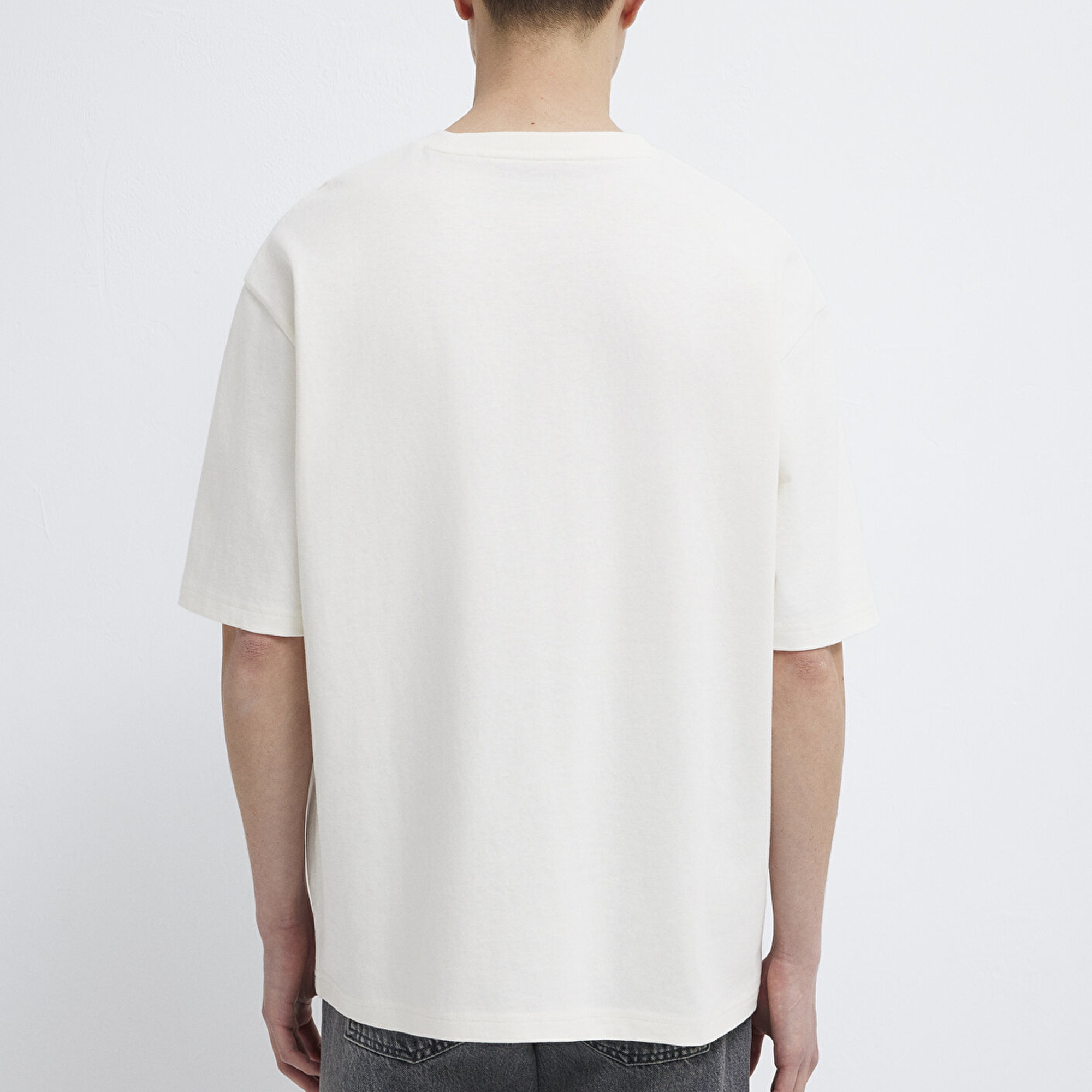 Mavi Mavi Logo Baskılı Ekru Tişört Relaxed Fit / Rahat Kesim 0613148-70057