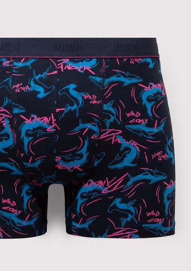  Mavi Baskılı Lacivert Boxer 0912229-32184