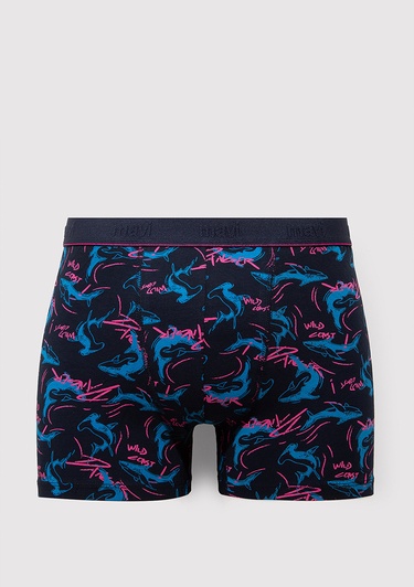  Mavi Baskılı Lacivert Boxer 0912229-32184