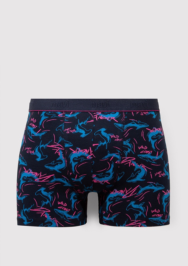  Mavi Baskılı Lacivert Boxer 0912229-32184