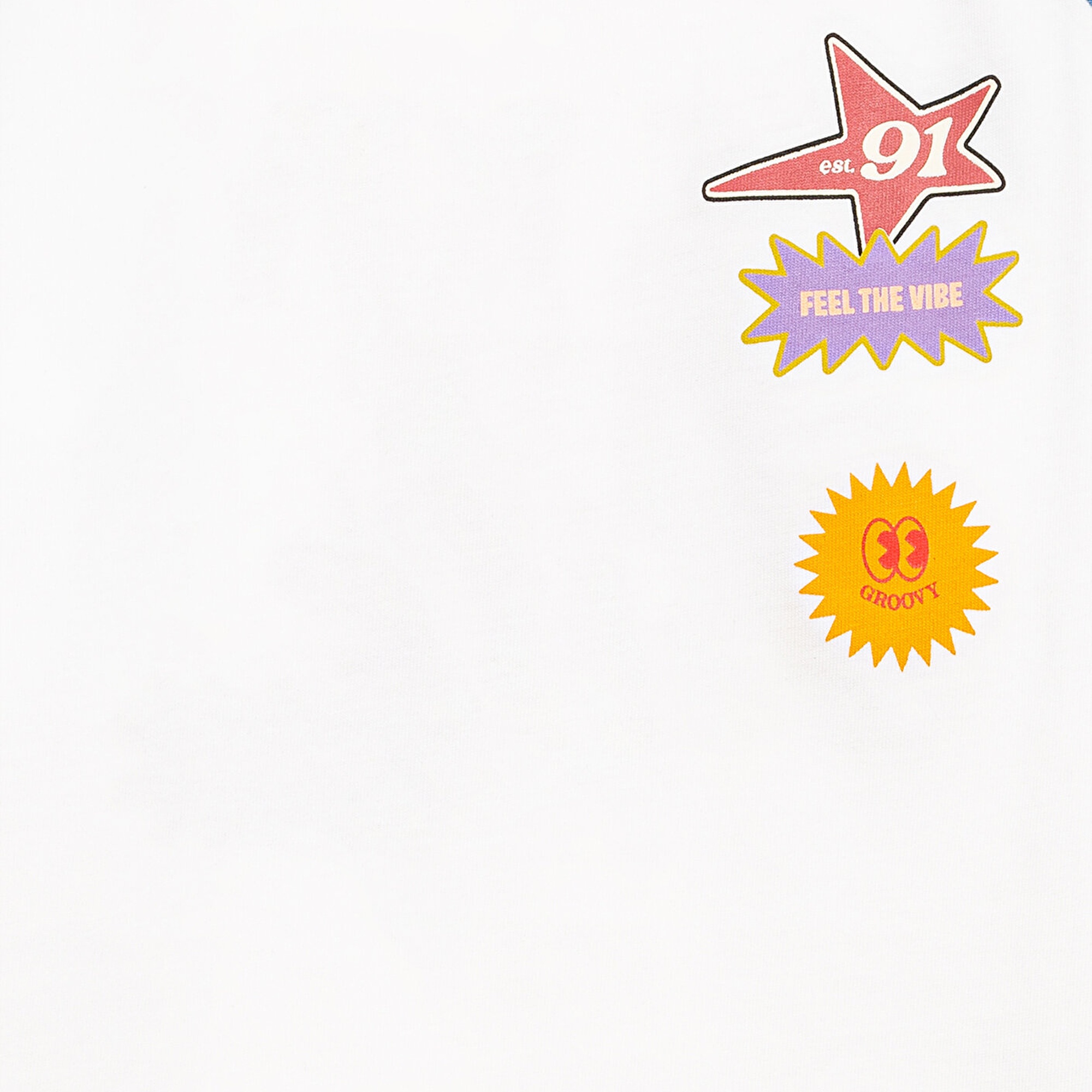 Mavi Baskılı Ekru Tişört Loose Fit / Bol Rahat Kesim 6610410-70057