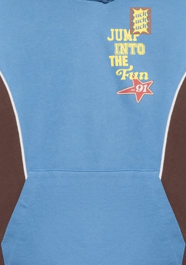  Mavi Baskılı Kapüşonlu Mavi Sweatshirt 6S10166-70724