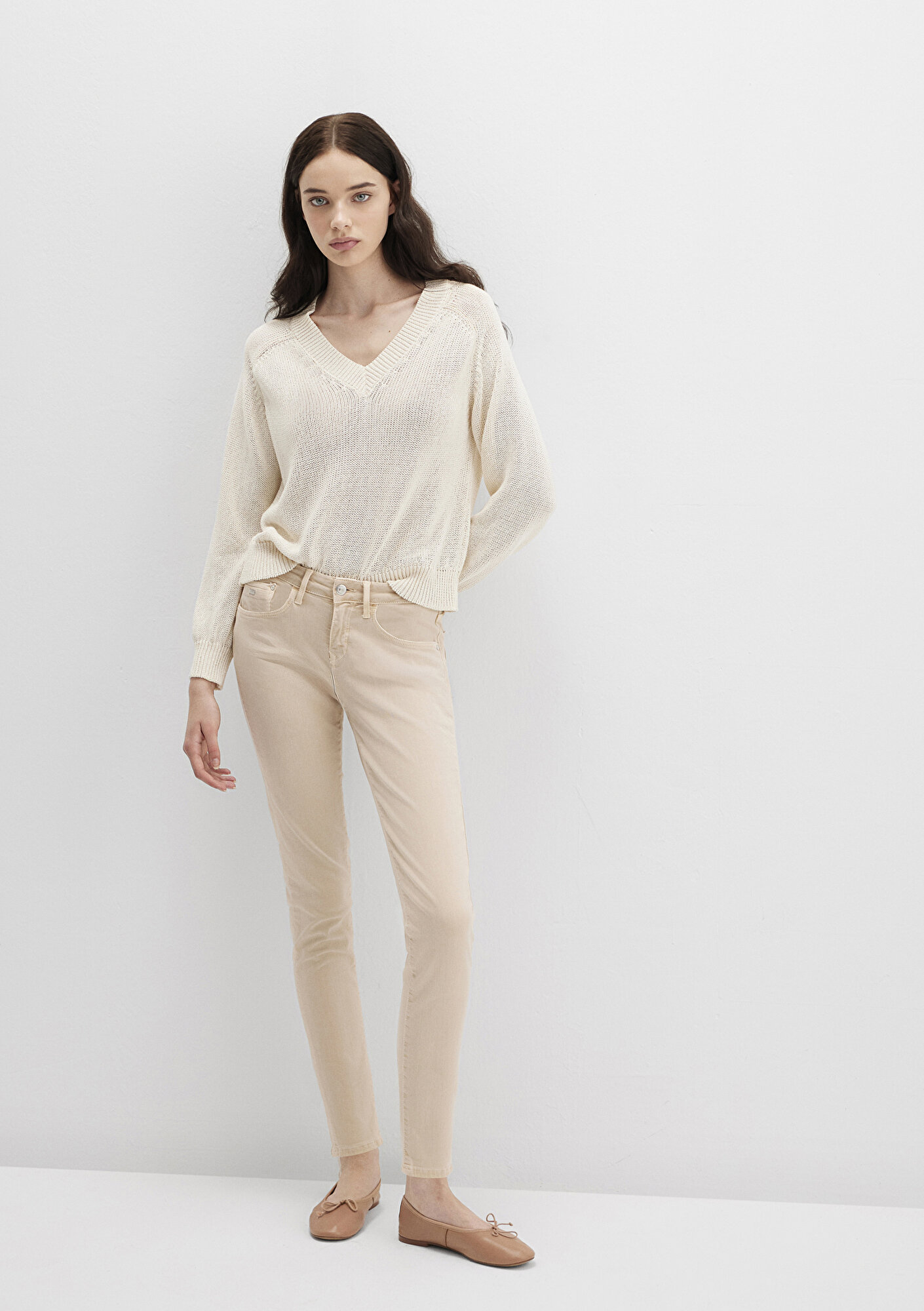  Mavi Ada Mavi Premium Krem Gabardin Pantolon 1020586447