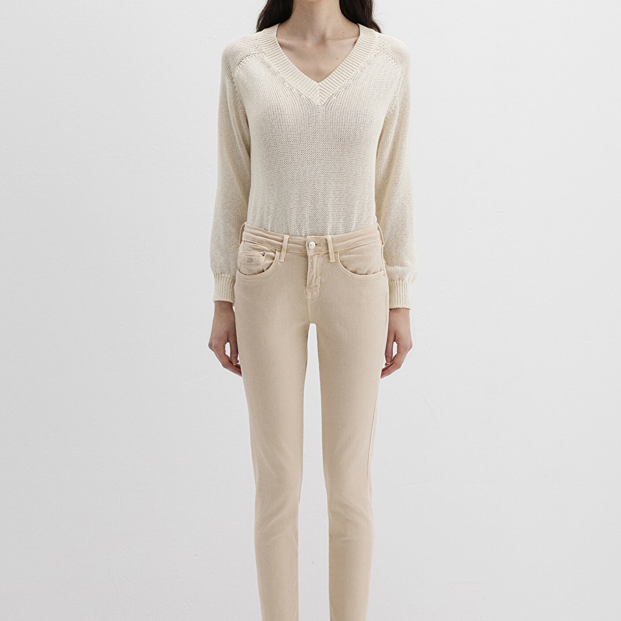 Mavi Ada Mavi Premium Krem Gabardin Pantolon 1020586447