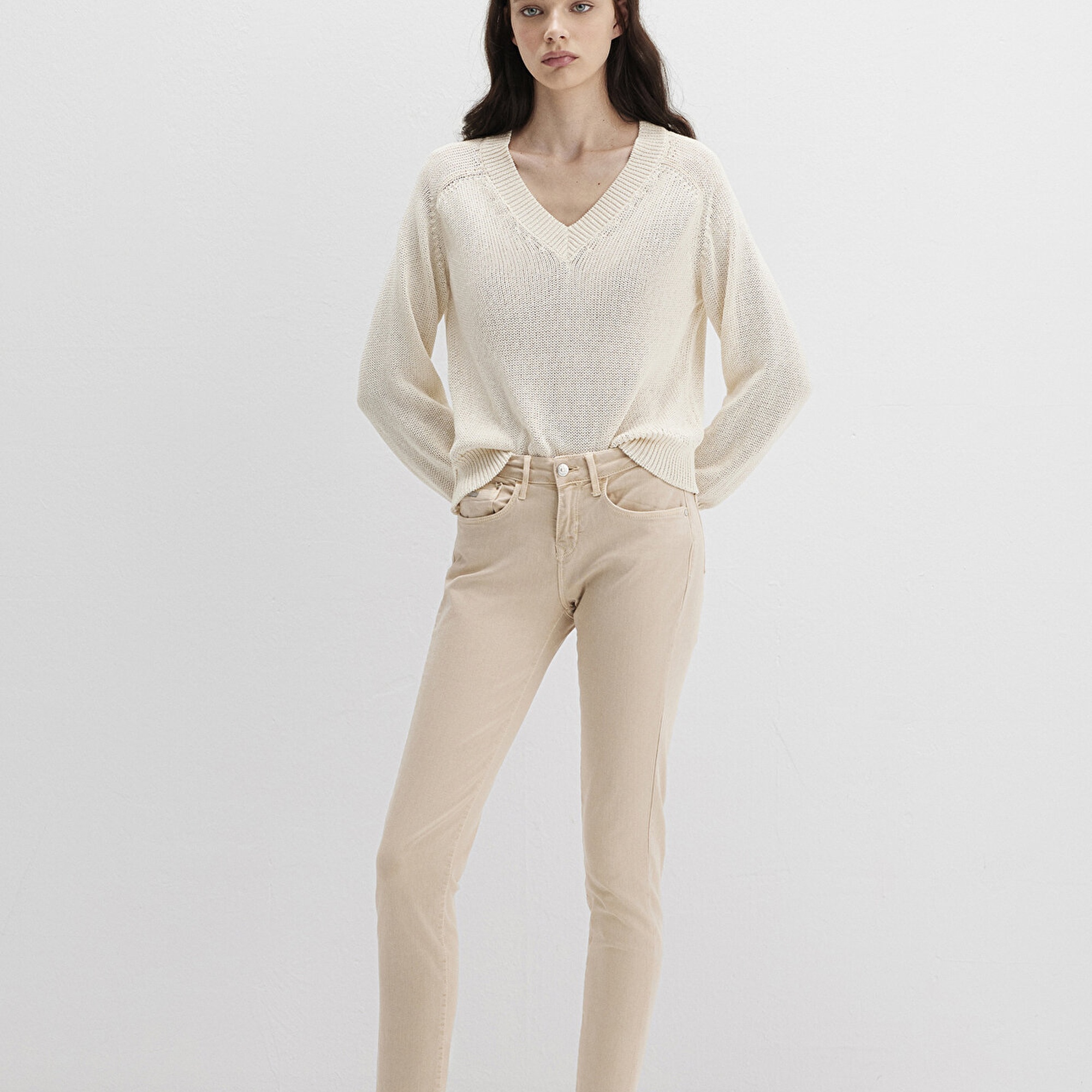 Mavi Ada Mavi Premium Krem Gabardin Pantolon 1020586447