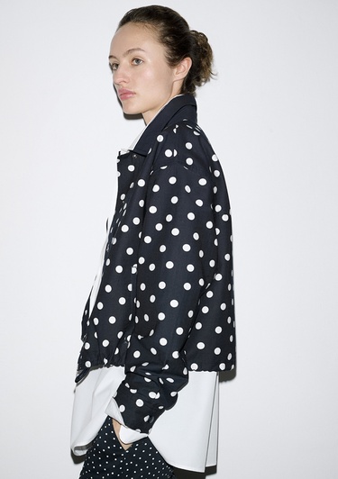  Mavi Puantiyeli Lacivert İnce Ceket Oversize / Geniş Kesim 1211514-91574