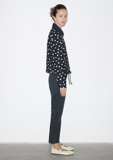  Mavi Puantiyeli Lacivert İnce Ceket Oversize / Geniş Kesim 1211514-91574