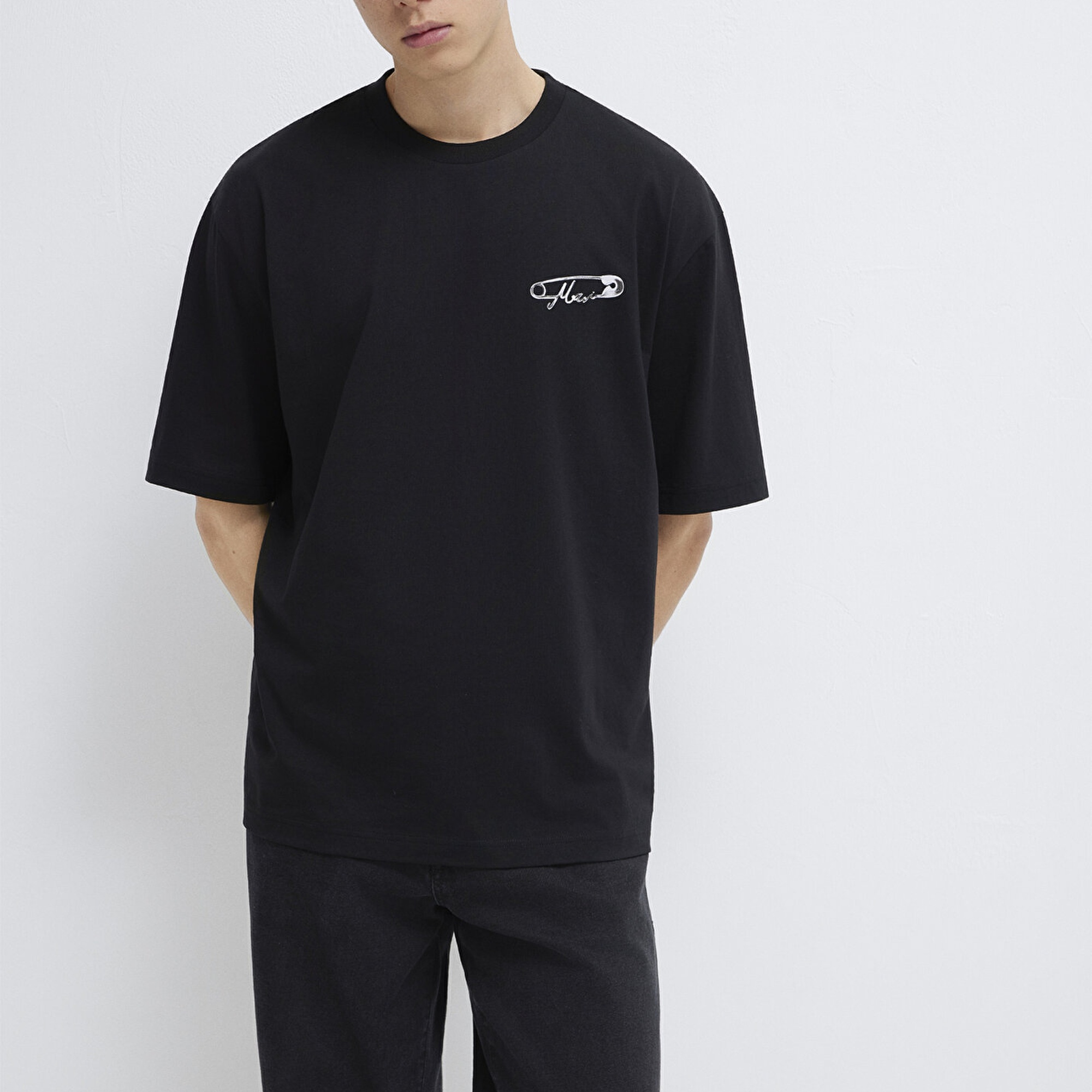 Mavi Mavi Baskılı Siyah Tişört Relaxed Fit / Rahat Kesim 0613149-900