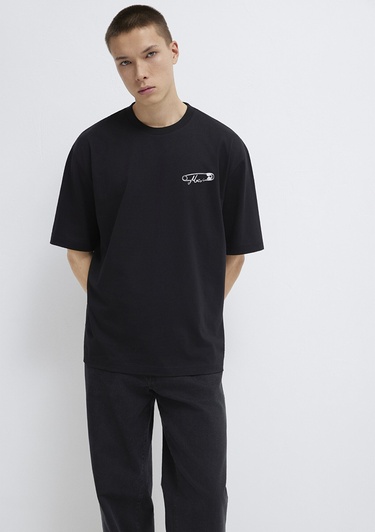  Mavi Mavi Baskılı Siyah Tişört Relaxed Fit / Rahat Kesim 0613149-900