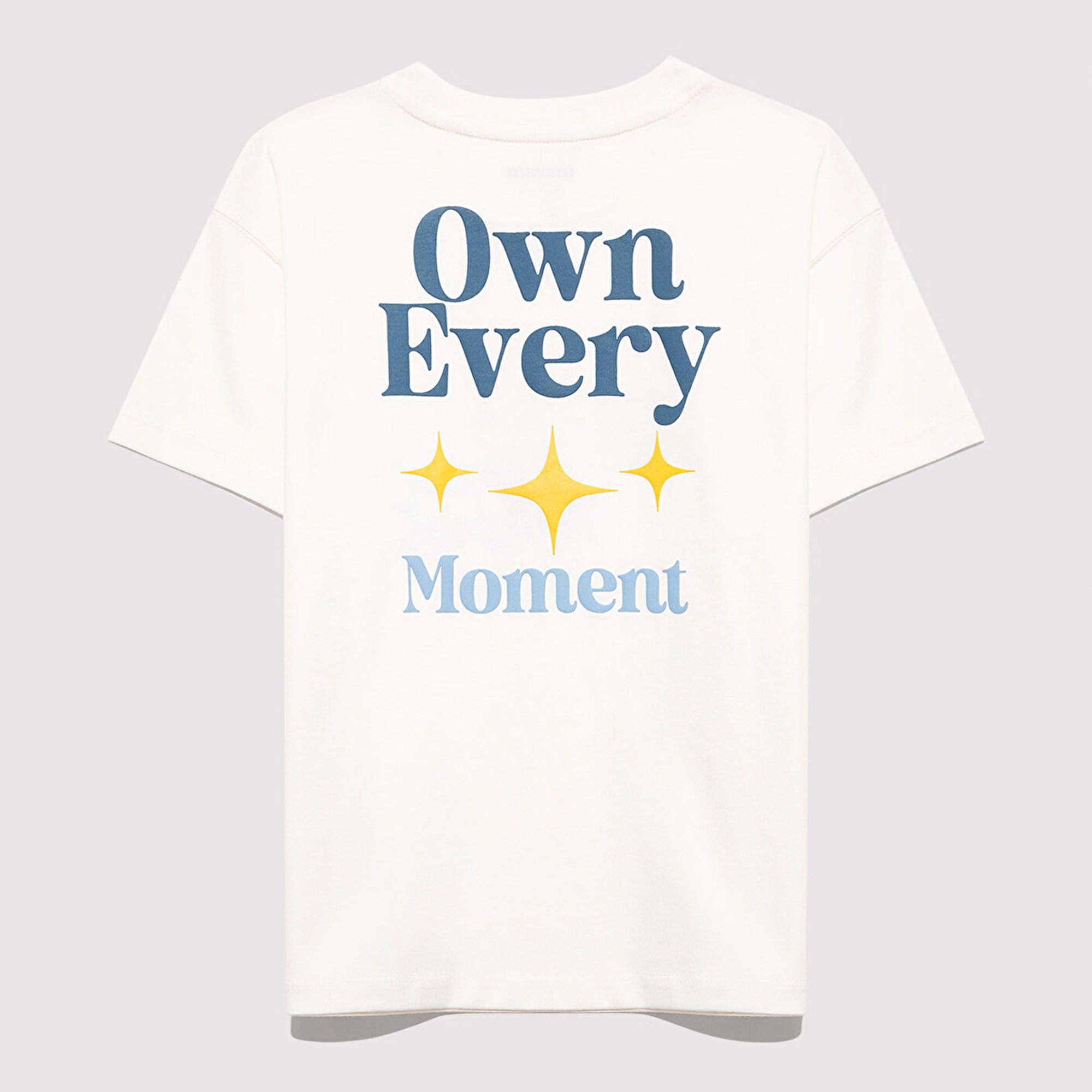 Mavi Baskılı Ekru Tişört Loose Fit / Bol Rahat Kesim 6610399-70057