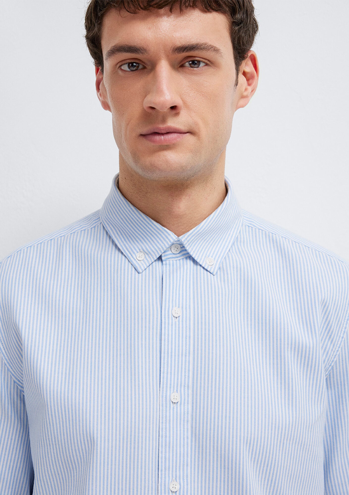 Mavi Çizgili Mavi Gömlek Slim Fit / Dar Kesim 0211916-91471