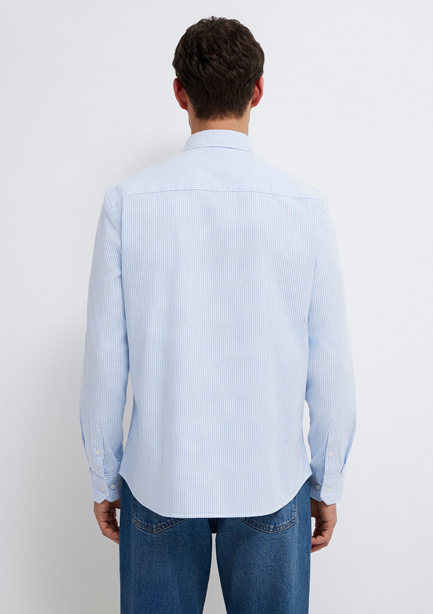 Mavi Çizgili Mavi Gömlek Slim Fit / Dar Kesim 0211916-91471