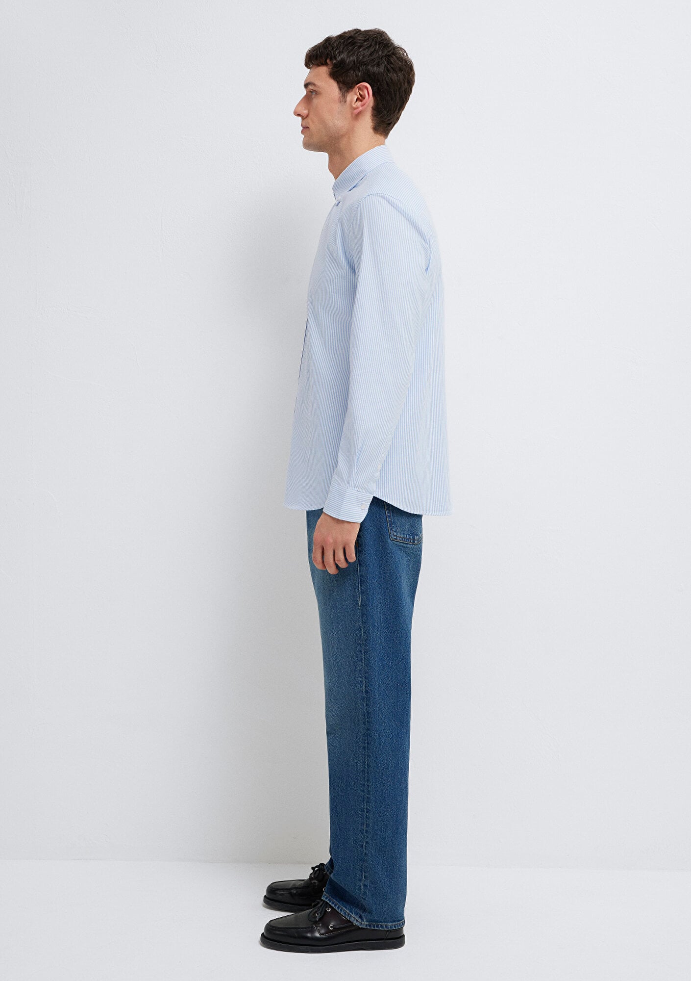 Mavi Çizgili Mavi Gömlek Slim Fit / Dar Kesim 0211916-91471