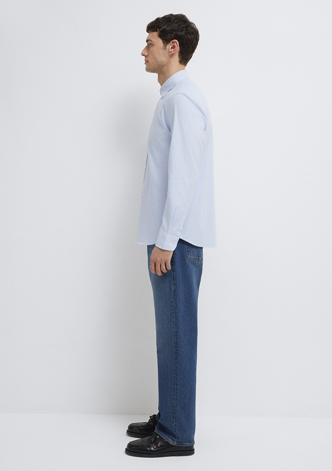  Mavi Çizgili Mavi Gömlek Slim Fit / Dar Kesim 0211916-91471