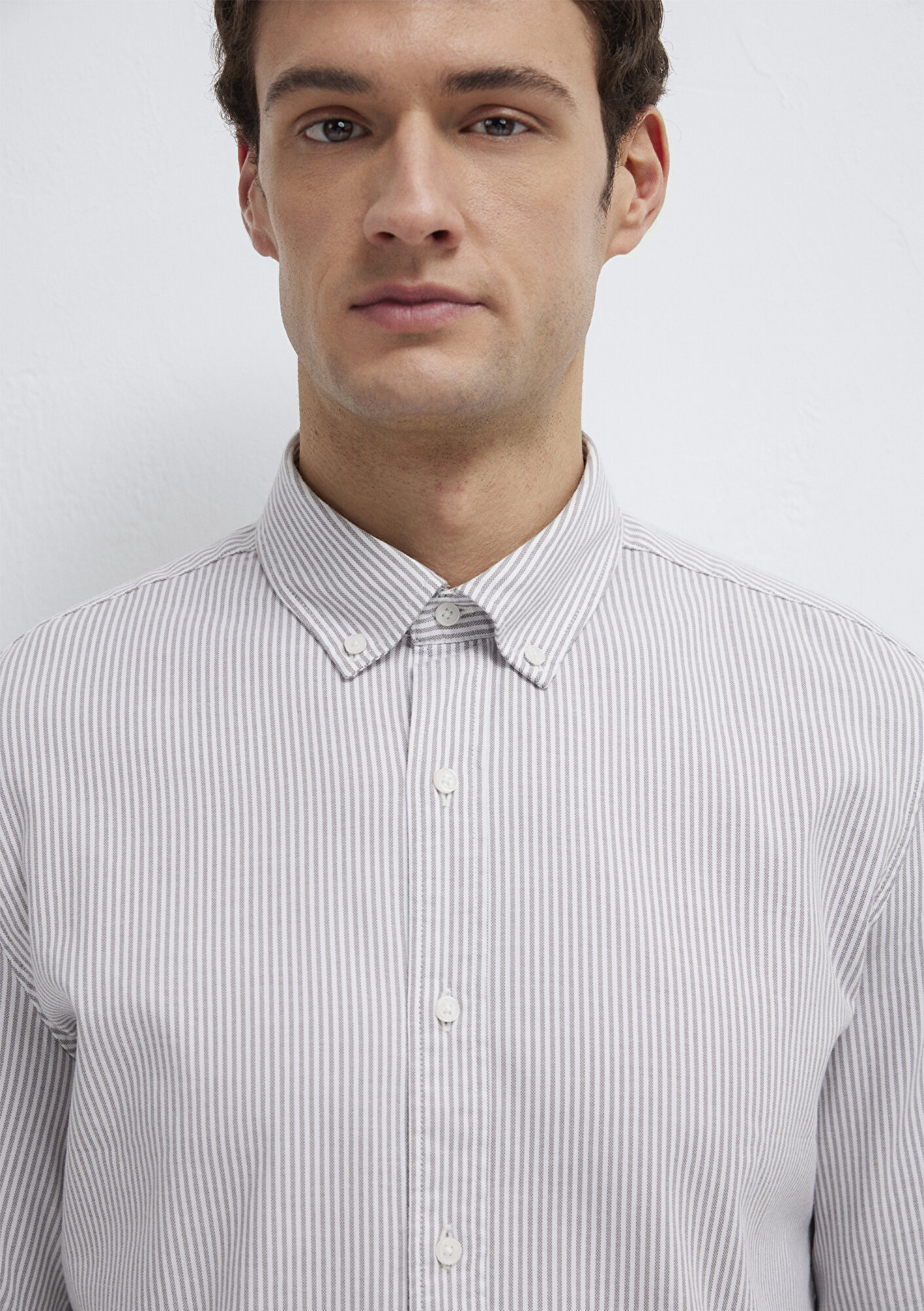  Mavi Çizgili Beyaz Gömlek Slim Fit / Dar Kesim 0211916-91472