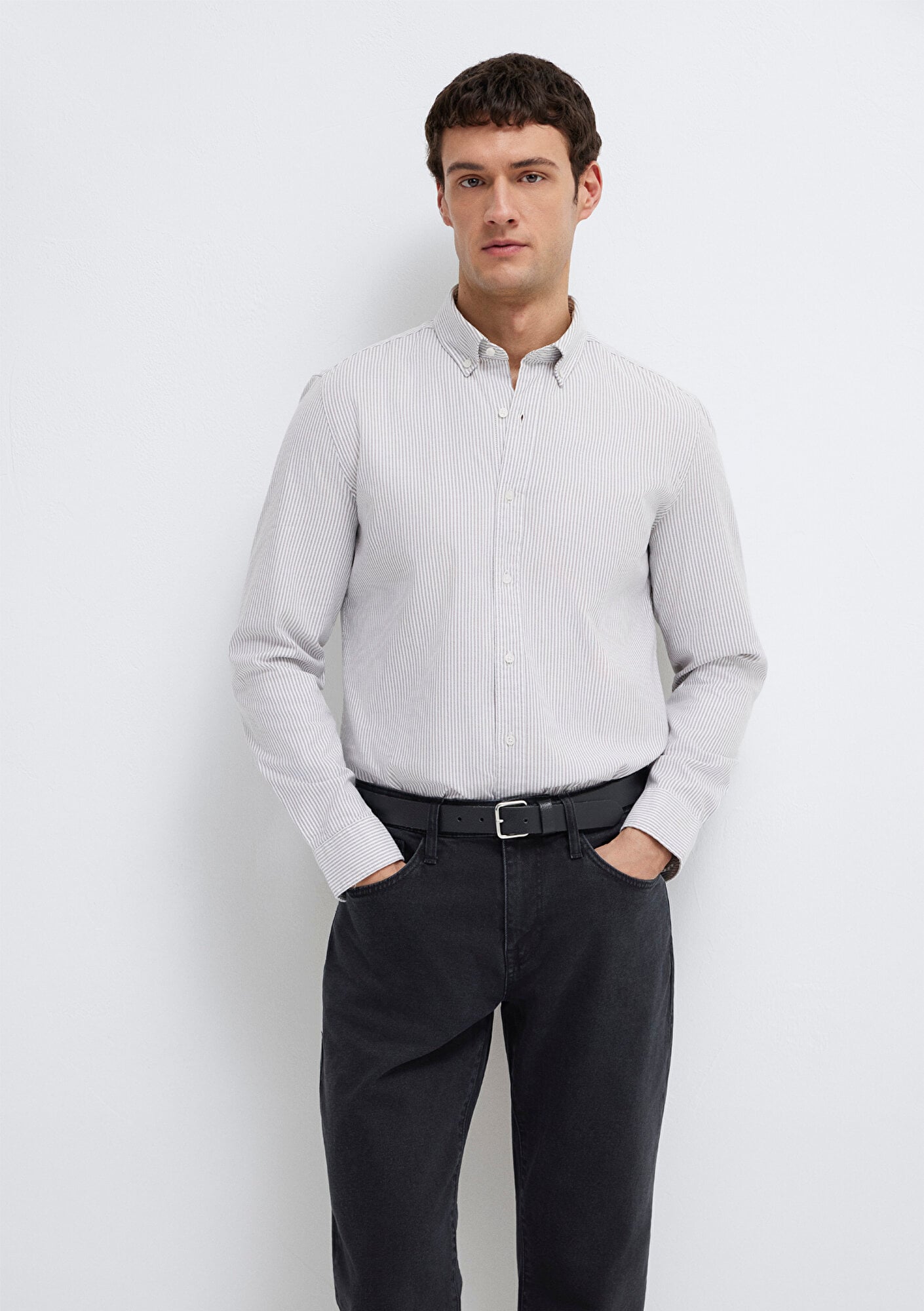  Mavi Çizgili Beyaz Gömlek Slim Fit / Dar Kesim 0211916-91472