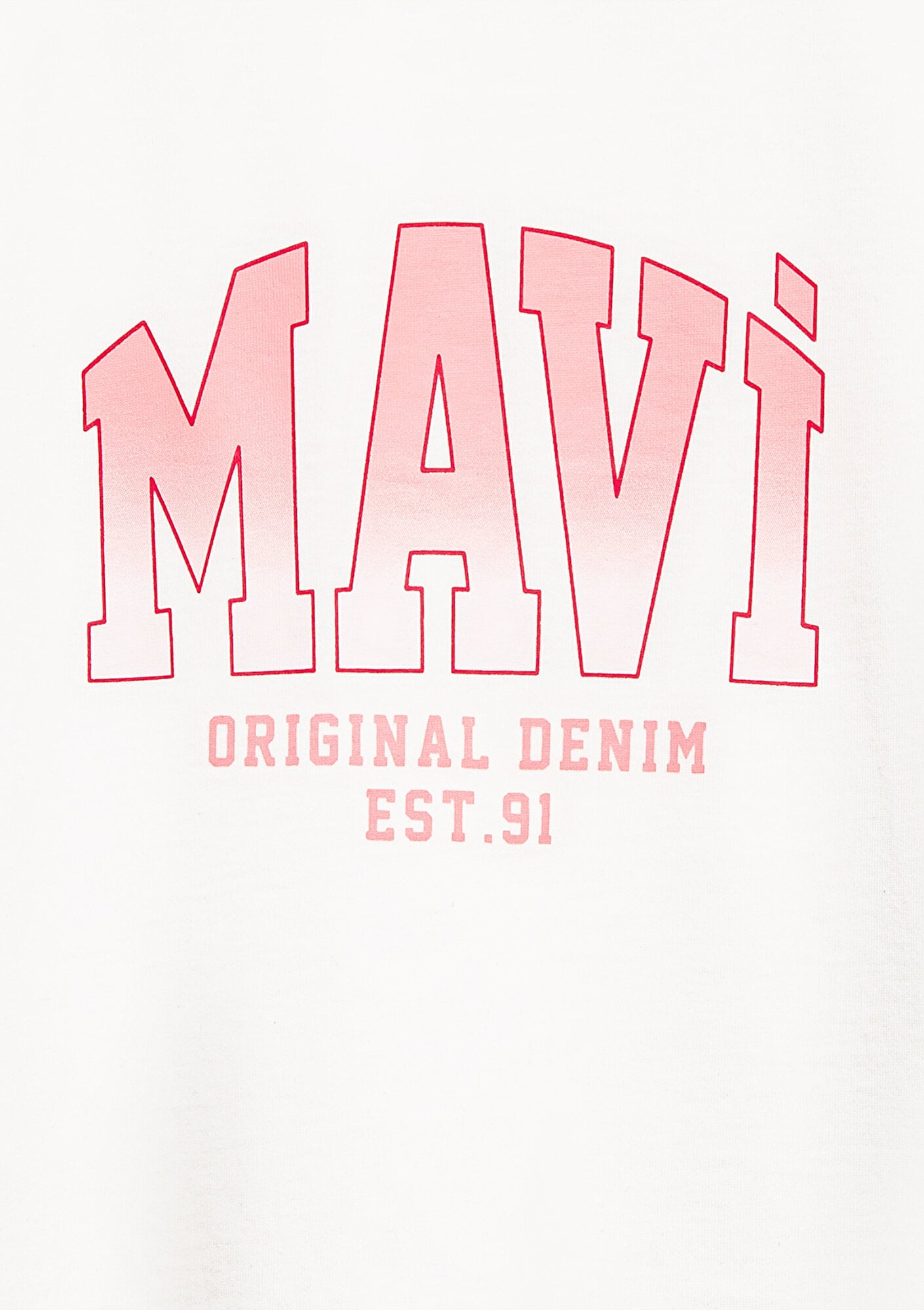 Mavi Mavi Logo Baskılı Ekru Tişört Loose Fit / Bol Rahat Kesim 7610386-70057