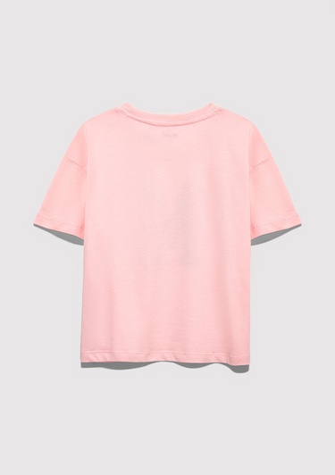  Mavi M Logo Baskılı Pembe Tişört Loose Fit / Bol Rahat Kesim 7610390-71007