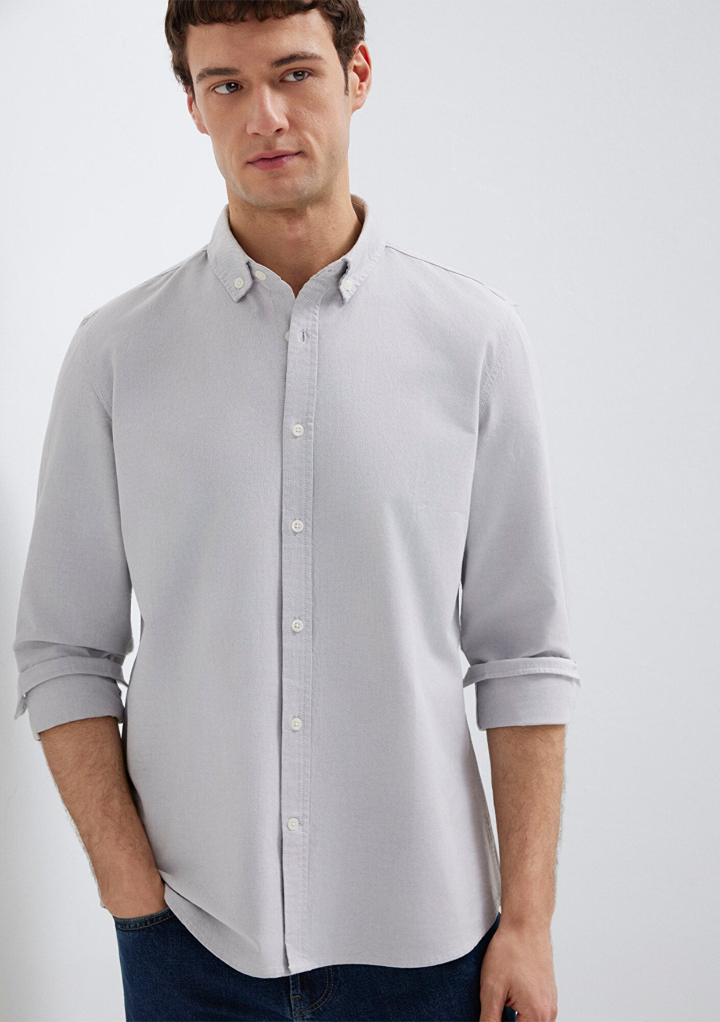 Mavi Gri Gömlek Regular Fit / Normal Kesim 0211199-70086