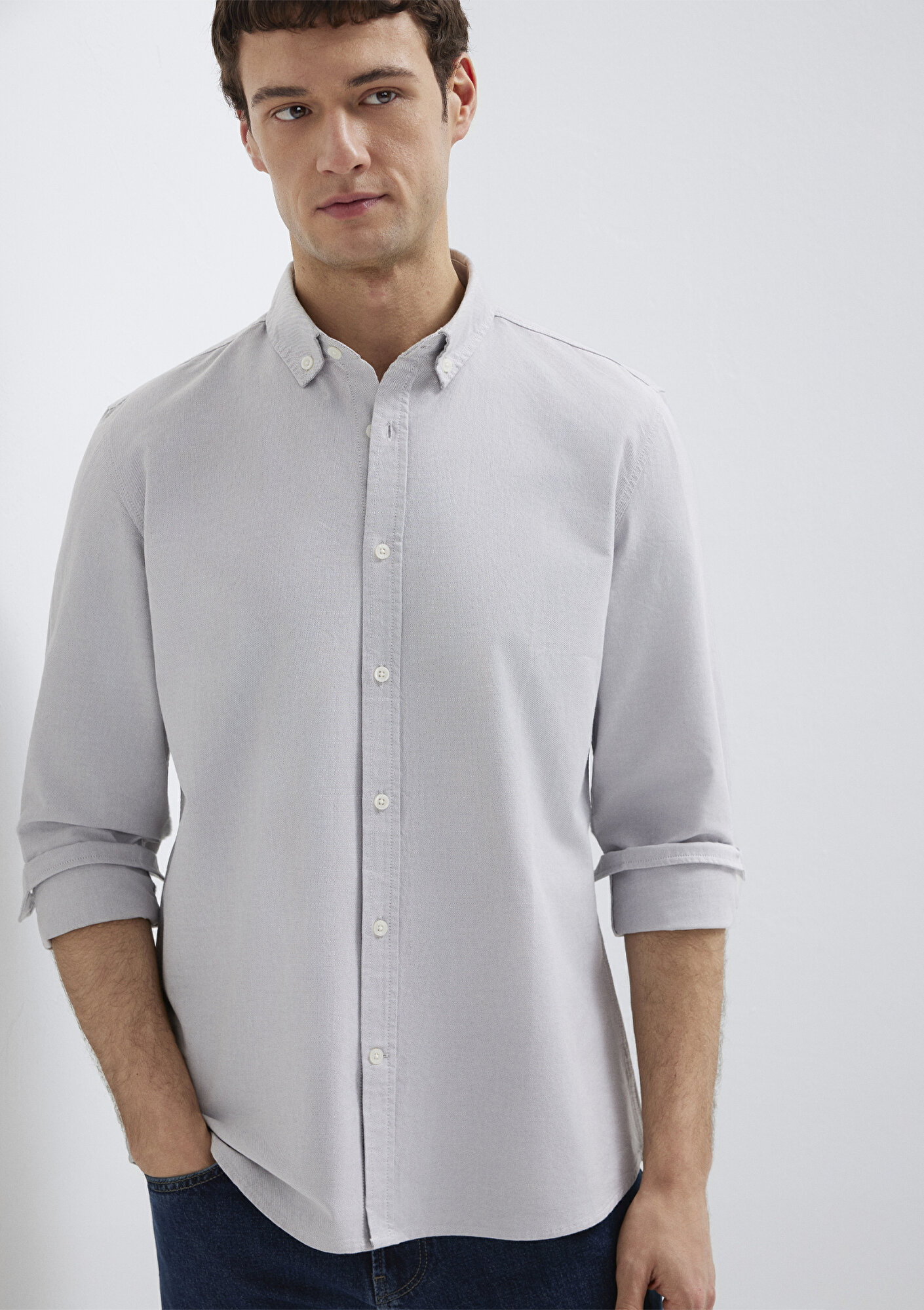  Mavi Gri Gömlek Regular Fit / Normal Kesim 0211199-70086