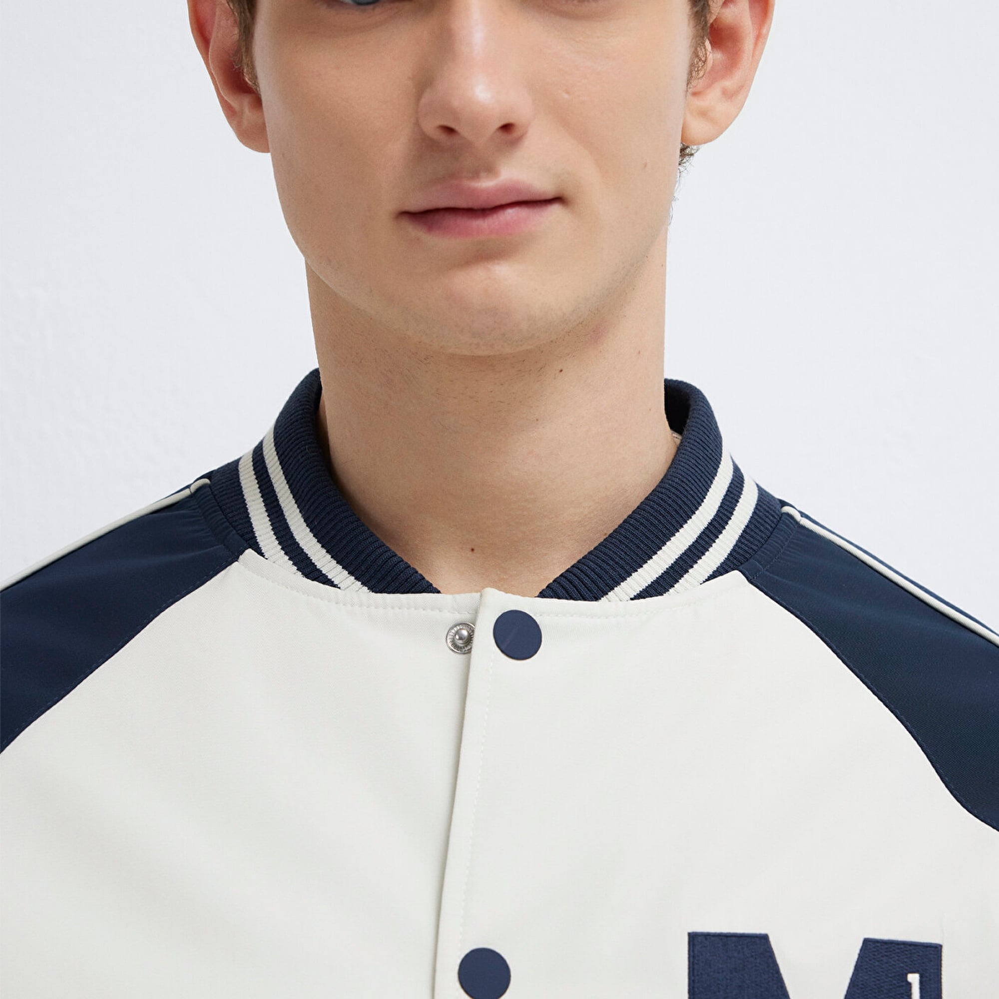 Mavi M Nakış Detaylı Ekru Ceket Loose Fit / Bol Rahat Kesim 0110768-86412