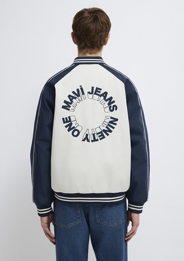  Mavi M Nakış Detaylı Ekru Ceket Loose Fit / Bol Rahat Kesim 0110768-86412