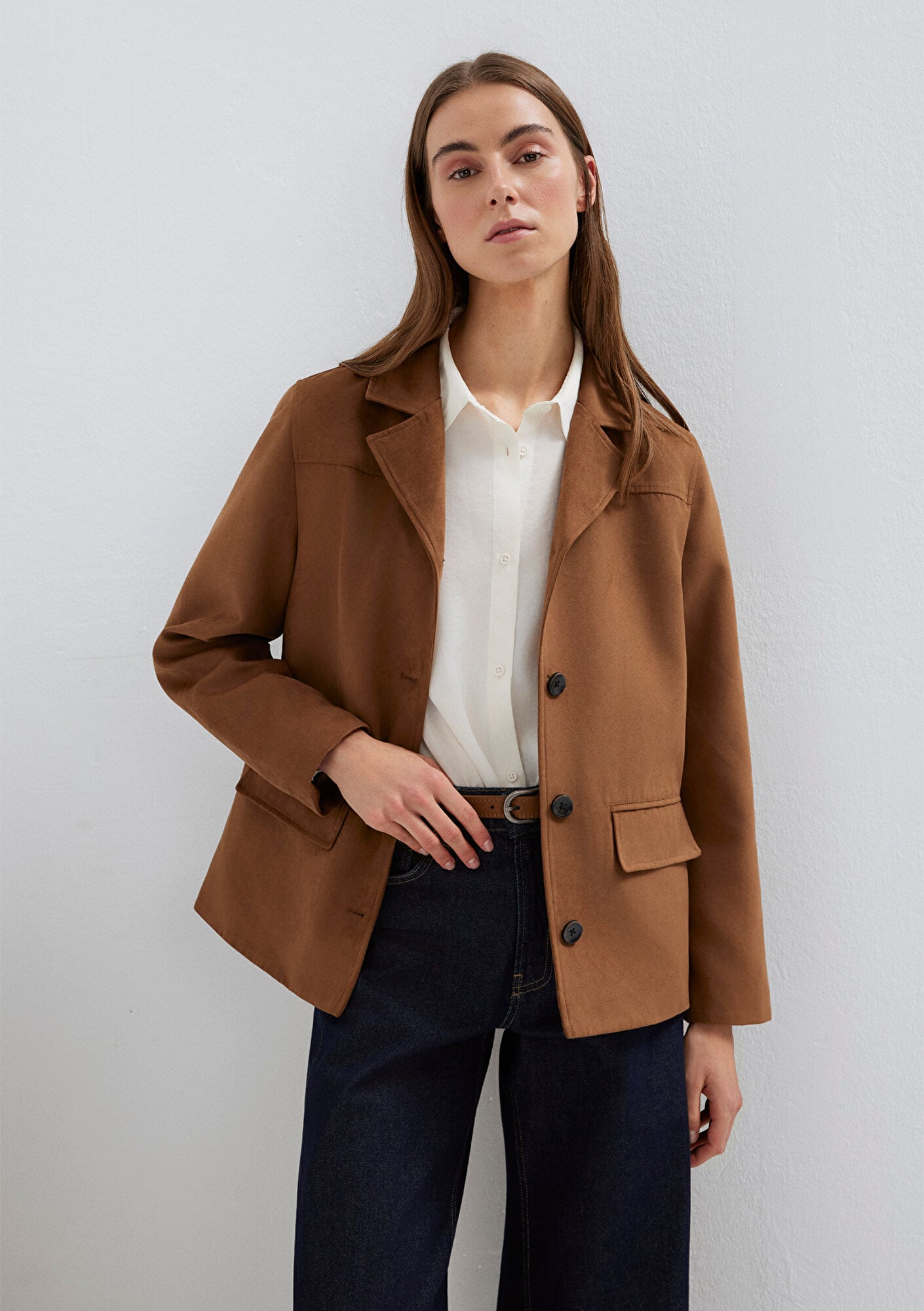  Mavi Kahverengi Suni Süet Ceket Regular Fit / Normal Kesim 1110817-70226