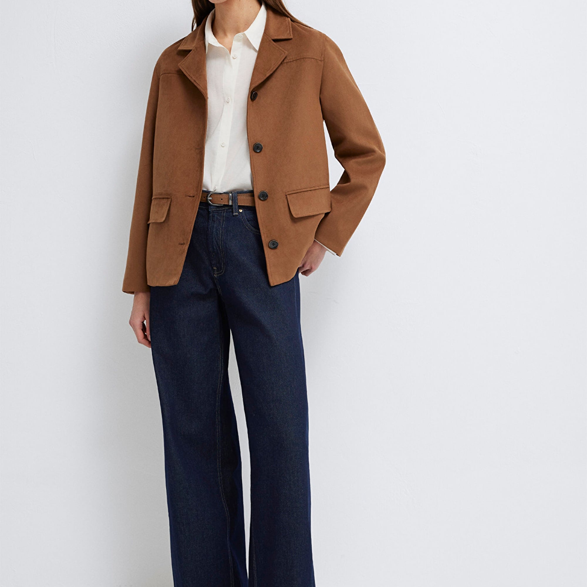 Mavi Kahverengi Suni Süet Ceket Regular Fit / Normal Kesim 1110817-70226