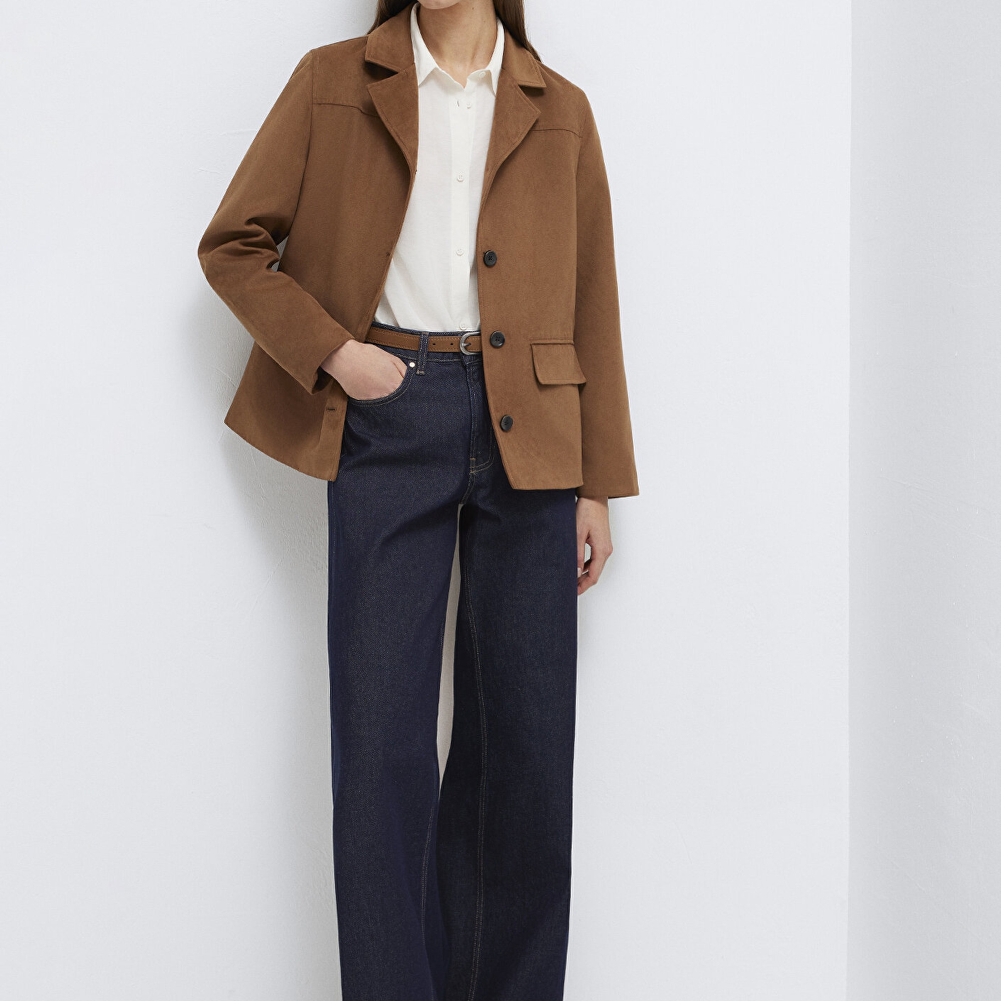 Mavi Kahverengi Suni Süet Ceket Regular Fit / Normal Kesim 1110817-70226