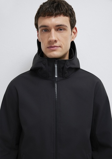  Mavi Kapüşonlu Siyah Ceket Regular Fit / Normal Kesim 0110763-71379