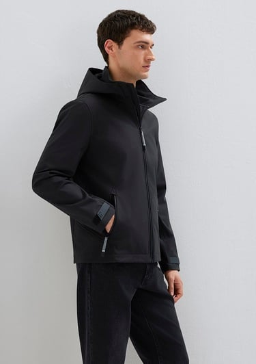  Mavi Kapüşonlu Siyah Ceket Regular Fit / Normal Kesim 0110763-71379