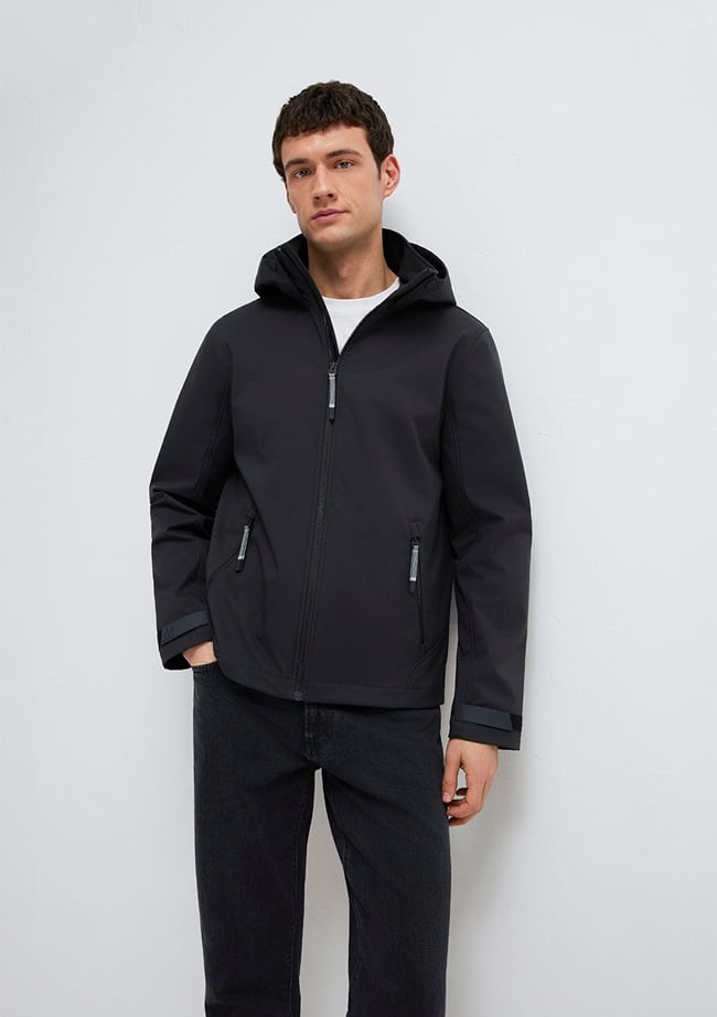  Mavi Kapüşonlu Siyah Ceket Regular Fit / Normal Kesim 0110763-71379