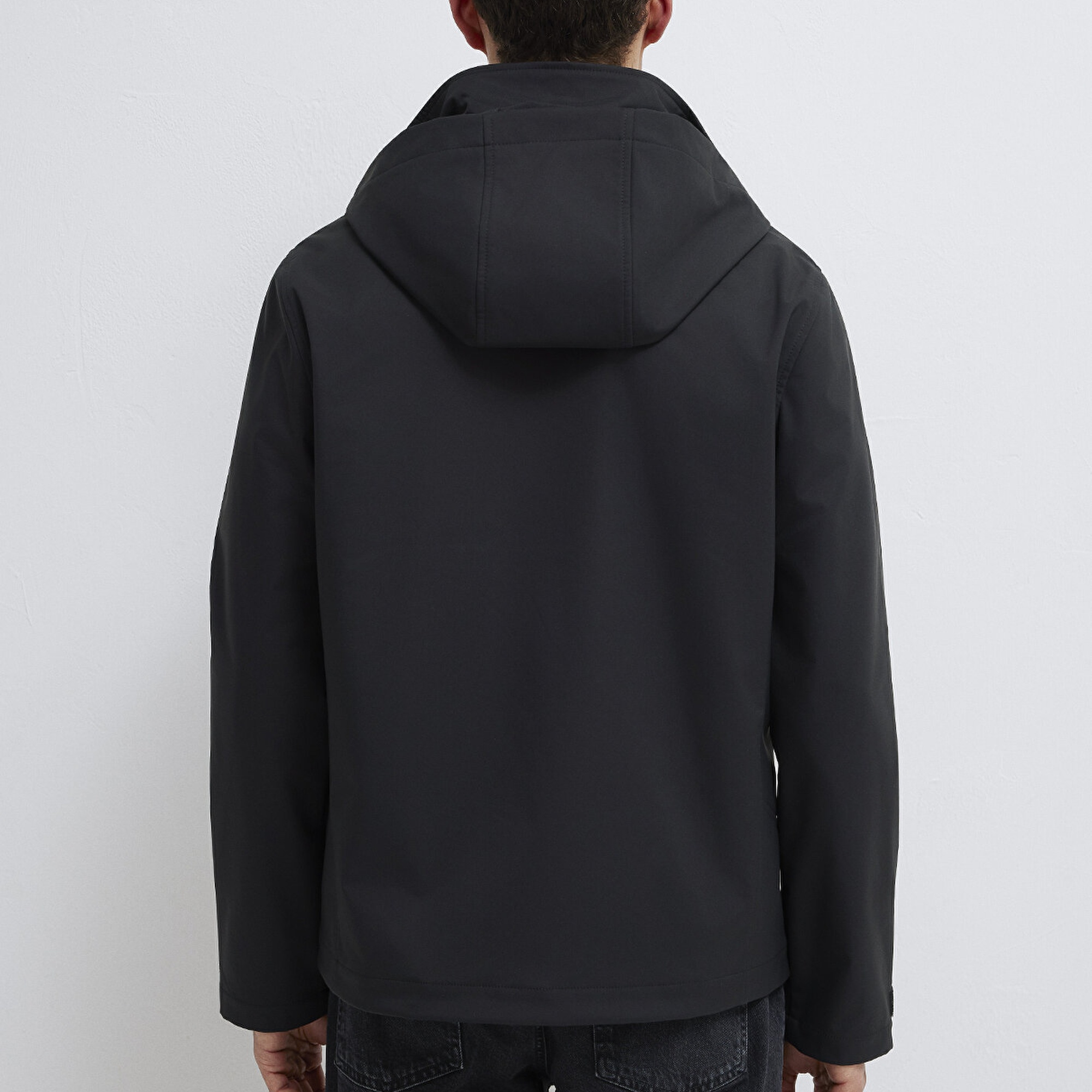 Mavi Kapüşonlu Siyah Ceket Regular Fit / Normal Kesim 0110763-71379