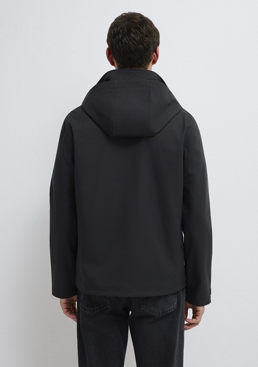  Mavi Kapüşonlu Siyah Ceket Regular Fit / Normal Kesim 0110763-71379