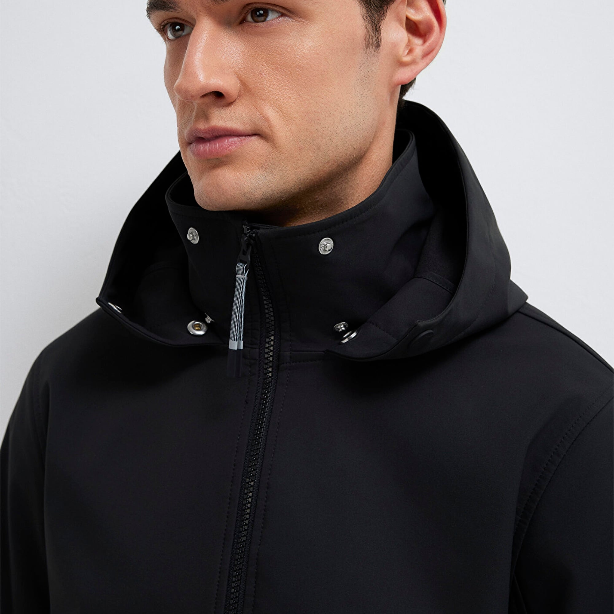 Mavi Kapüşonlu Siyah Ceket Regular Fit / Normal Kesim 0110763-71379